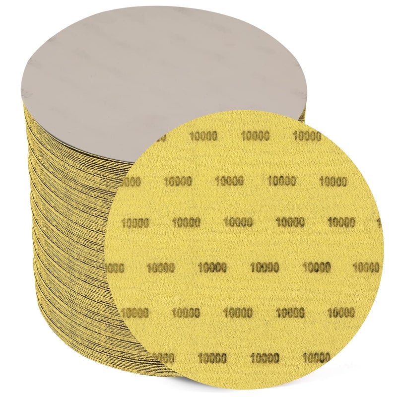 GOH DODD 6 Inch 10000 Grit Sanding Disc, 10 Pieces Wet Dry Sandpaper Hook and Loop Sanding Pads Silicon Carbide Sand Paper for Random Orbital Sander Auto Metal Glass Resin Wood Polishing Sanding - Image 1